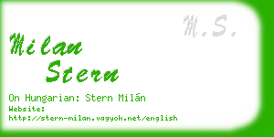milan stern business card